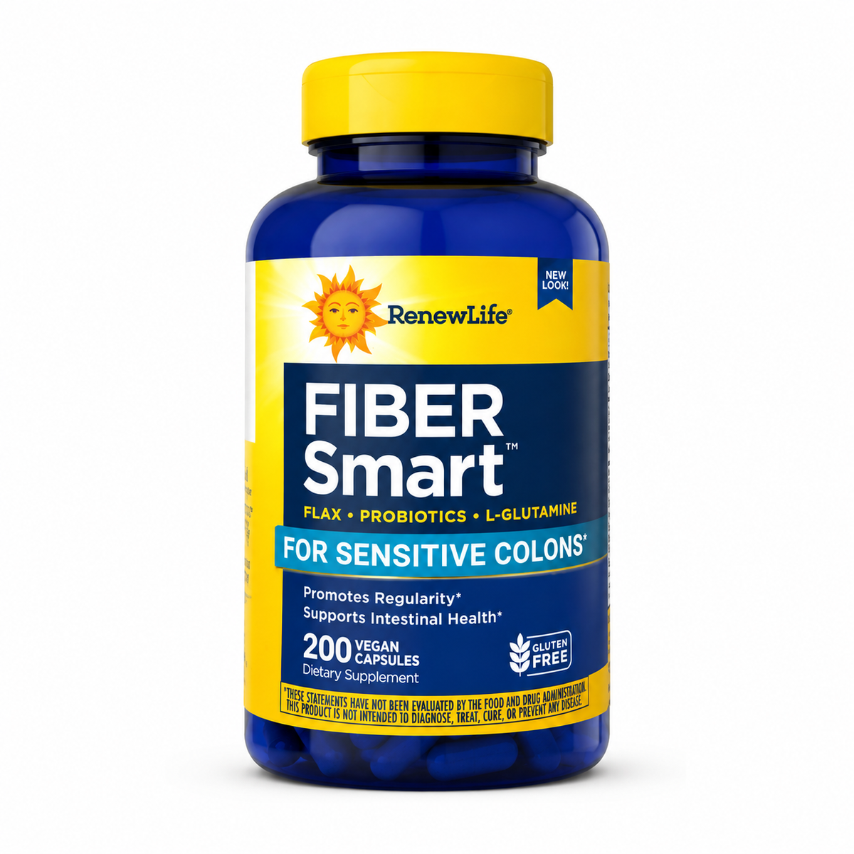 Renew Life Fiber Smart with Probiotics 200 vegan capsules - front