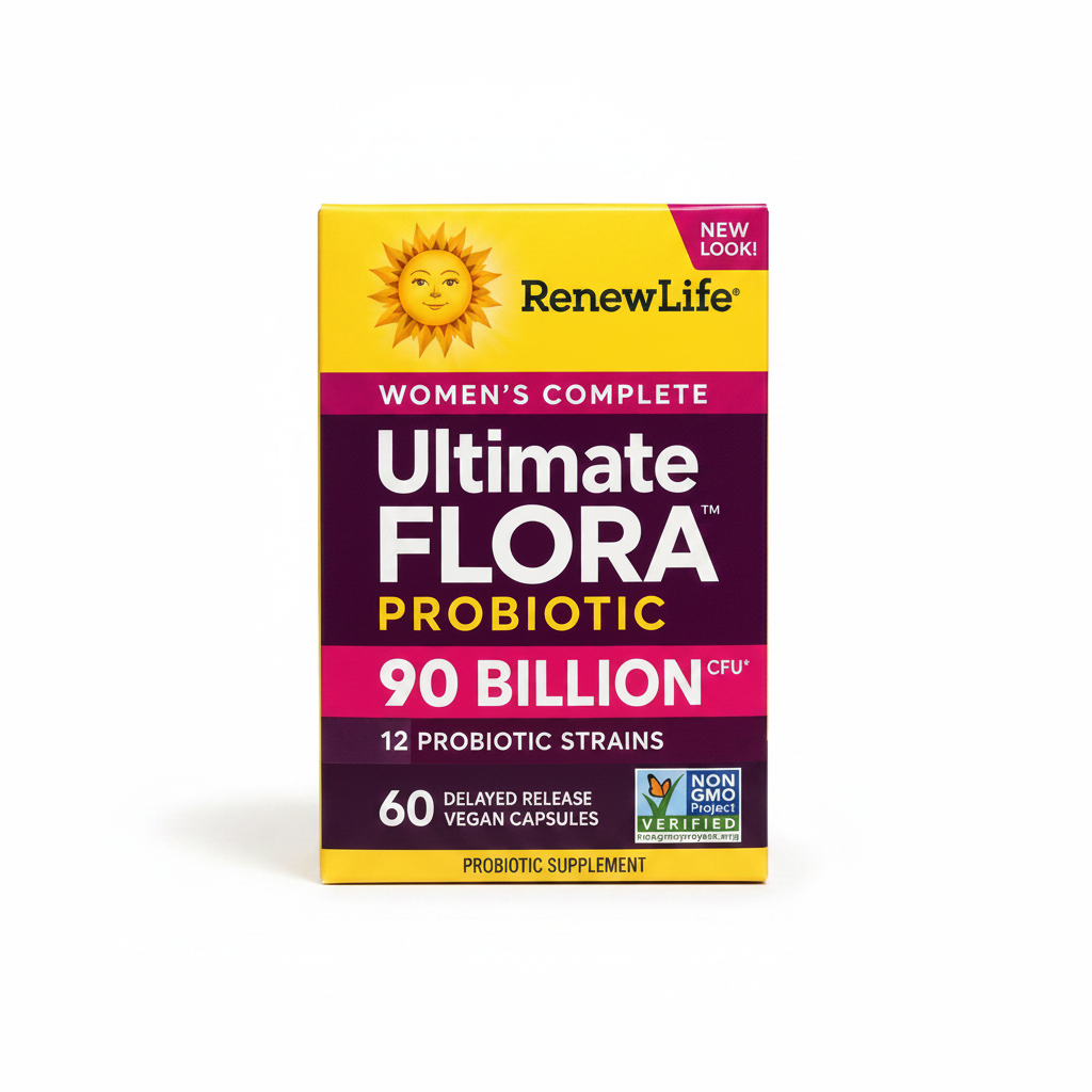 Renew Life Ultimate Flora Women's Complete Probiotic – 90 Billion CFU – 60 Delayed Release Vegan Capsules