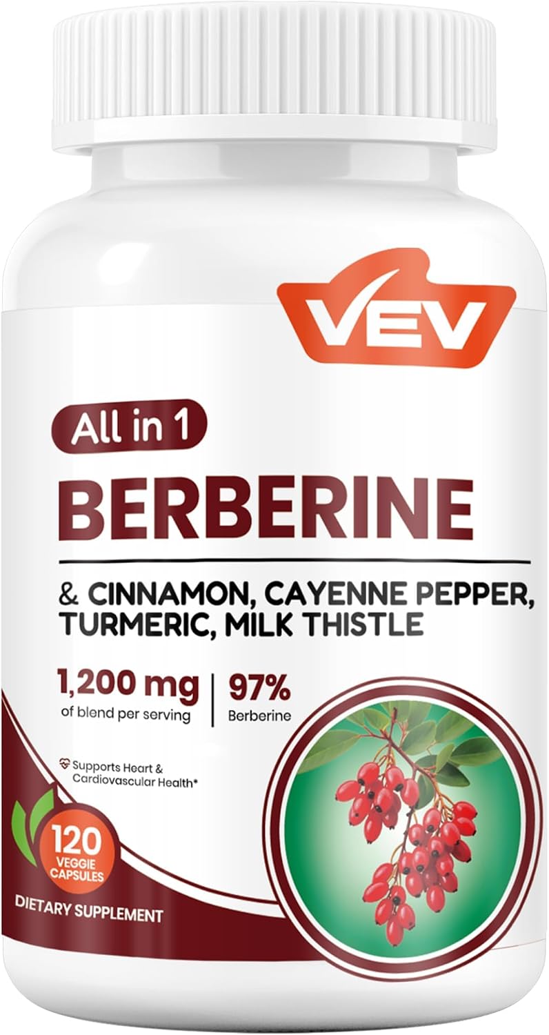 VEV Berberine 5-in-1 120 capsules front product image