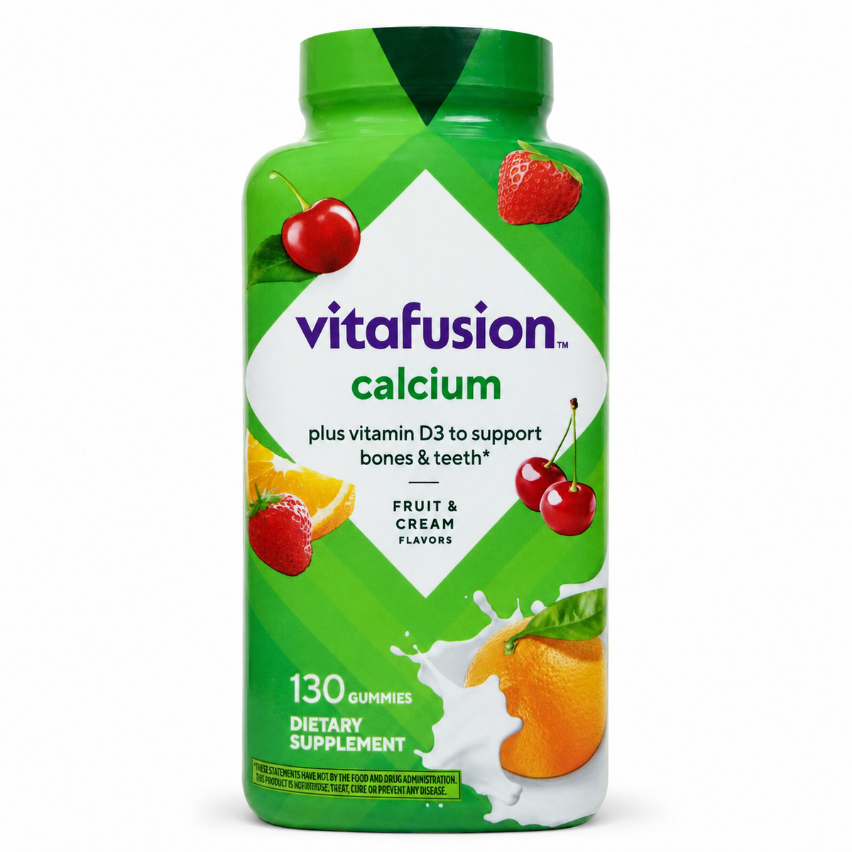 Vitafusion Calcium + Vitamin D3 130 ჟელე - წინა მხარე