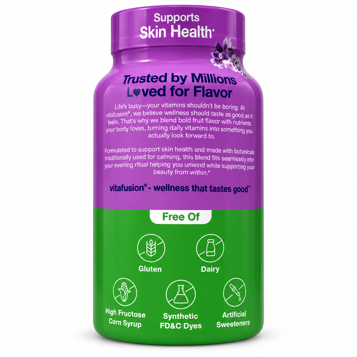 Vitafusion Nighttime Skin Support — free from listed ingredients