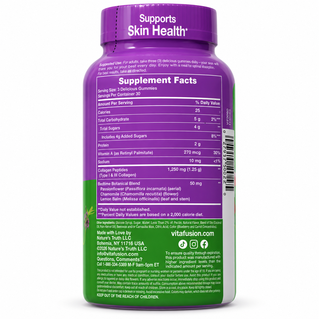 Vitafusion Nighttime Skin Support — Supplement Facts