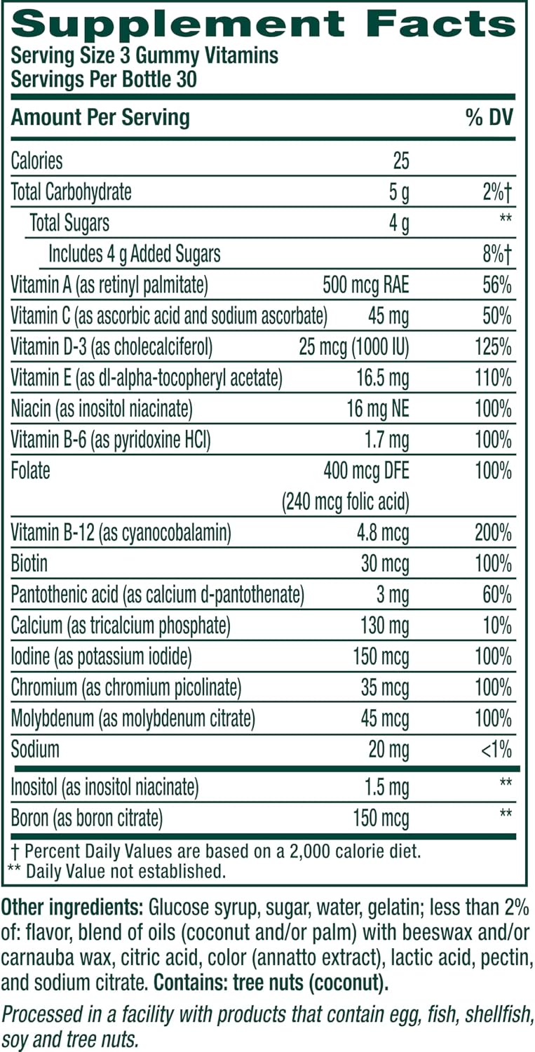 Vitafusion Power Plus MultiVites Supplement Facts
