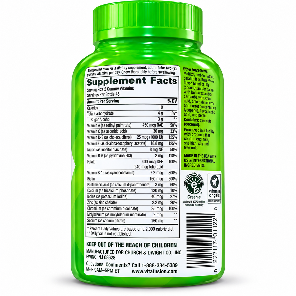 Vitafusion Women’s Multi Sugar Free 90 gummies - Supplement Facts